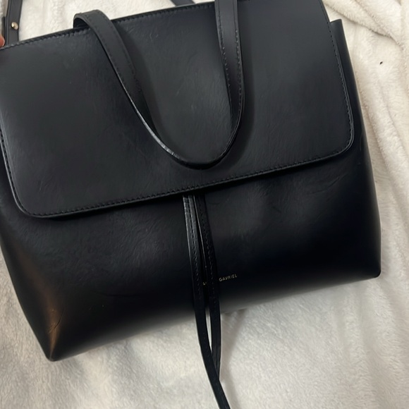 Mansur Gavriel Lady bag in black leather red interiorr Shoulder Bags